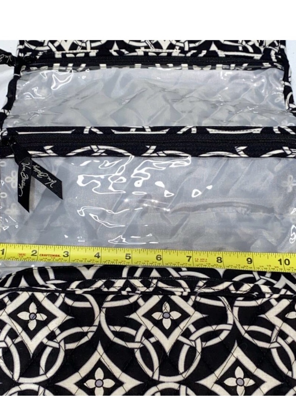 Vera Bradley Black & White Quilted Travel Toiletry bag - Picture 3 of 5